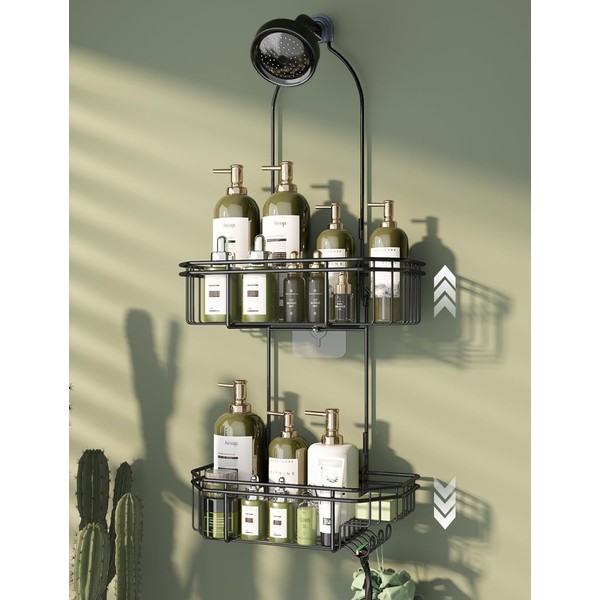 WXCGX Hanging Shower Caddy Over Shower Head: Height Adjustable Large