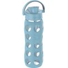 Lifefactory 22-Ounce Active Flip Cap Glass Water Bottle, 22oz, Denim