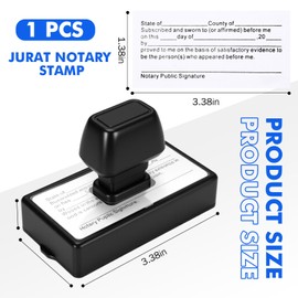 Marspark 1 Pcs Notary Stamps Jurat Stamp Self Inking Notary Public Seal Supplies for Sworn and Subscribed, 1.38 x 3.35 inches