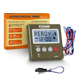 ZOHAN FT01 Deer Feeder Timer - Universal 6V/12V 24h Automatic Deer Feeder Kit, Quick Program Function, DIY 8 Feeding Schedules, Control Motor Speed & Feeding Time, for Hunting, Wildlife, Farm