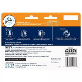 Glade PlugIns Scented Oil Refill, Hawaiian Breeze, 0.67 Fl. Oz., 7/Pack (350767)