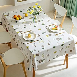 MOTYYA Table Cloth PVC Rectangle Tablecloths Wrinkle Free Washable Coffee Table Cover for Home, Kitchen Dinning, Party, Holiday, Buffet, Oblong, 140 * 220cm(55" x 86")