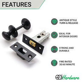 EAI Bathroom Tubular Deadbolt Set | 101mm Case | Matt Black