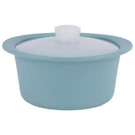 Microwave Bowl Silicone Steamer for Baby Food, Microwave Steamer for Vegetables, Cooking Bowls, Food Bowl with Lid Dishwasher & Oven Safe (Blue, Large)