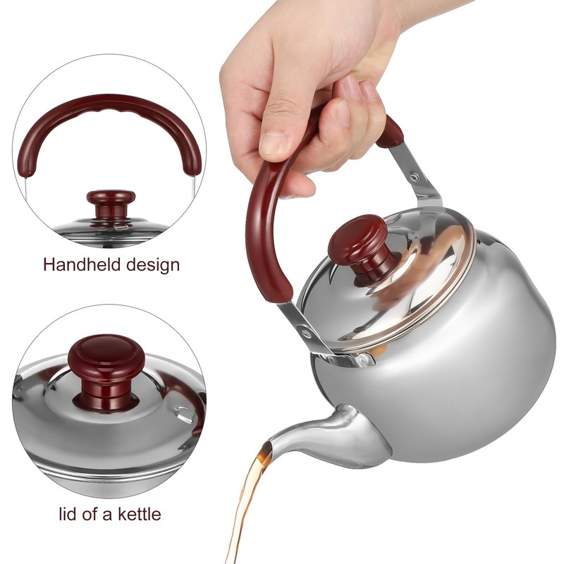 LIFKOME Traditional Stainless Steel Heavy Duty Tea Kettle With Sandwich