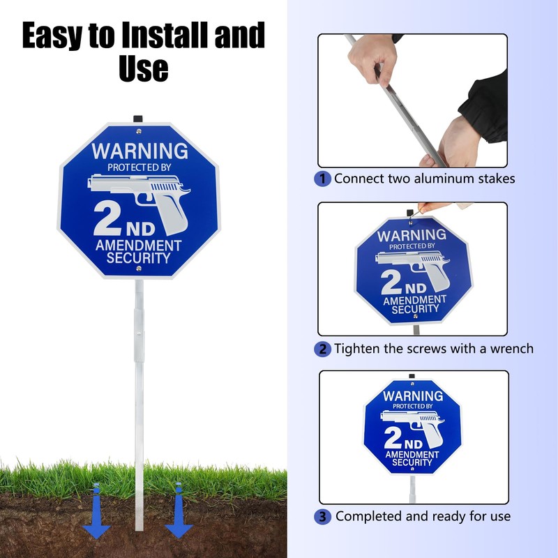 AzReference Protected by 2nd Amendment Security Sign - 10" x