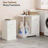 Double Pull-Out Laundry Hamper Cabinet; 90L Laundry Basket for Bathroom,Laundry