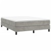 Casafoyer Box Spring Bed Frame Light Gray 59.8"x79.9" Queen Velvet