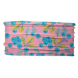 Karma Blueberries Headband for Women - Thin - Fabric Headband and Stretchy Hair Scarf - Pink and Blue