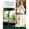 Four-Leaf Clover Car Rear View Mirror Pendant, Evil Eye Car
