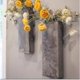 Magnolia Home Wall Vases Magnolia Home Joanna Gaines Galvanized zinc Metal Sconce Planter Set