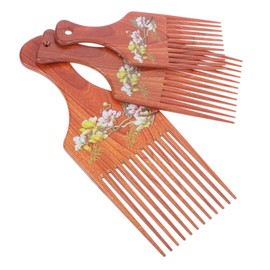 Mikinona 3pcs Chinoiserie Flower Pattern Hair Comb Retro Large Medium Small Scalp Massage Styling Combs Durable Wood Grain Hair Styling Tools for Home Salon Use
