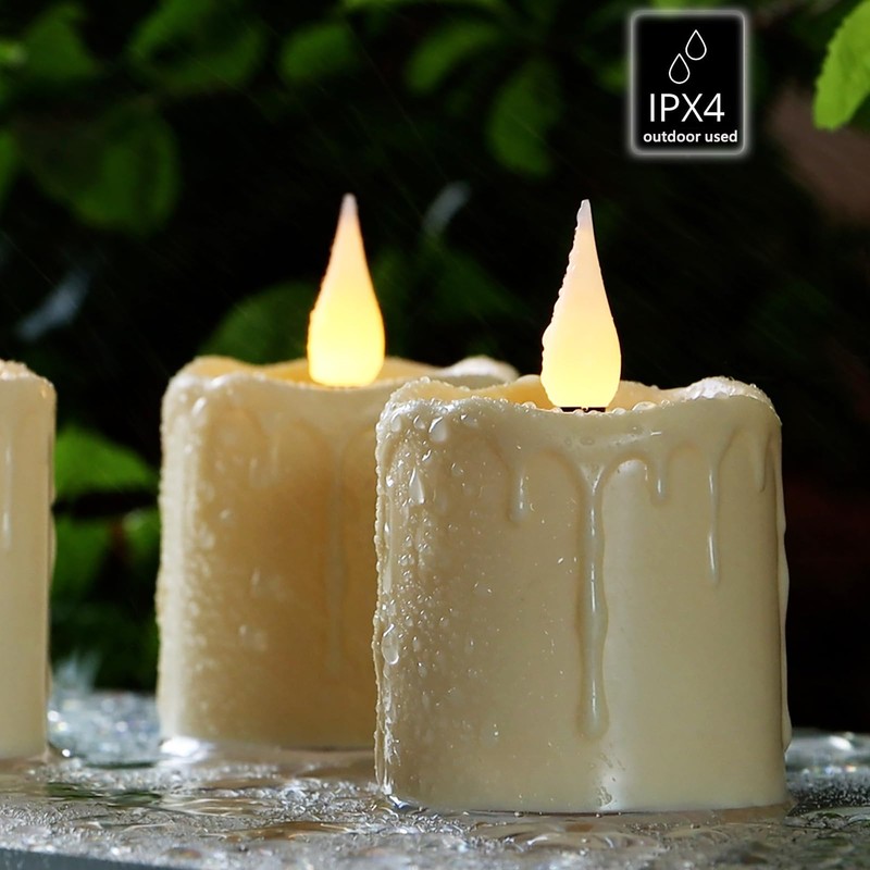 FREEPOWER Rechargeable Flameless LED Votive Candles with Timer Remote -