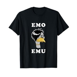 Emo Emu T-Shirt Funny Metal Gothic Emu Bird T-Shirt