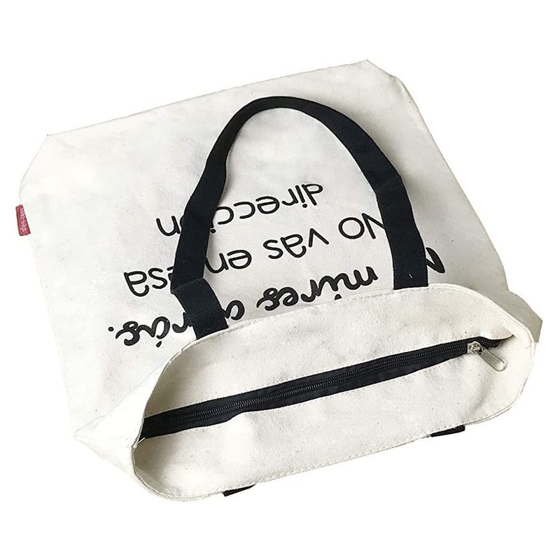 Econanos Hellobags2019 Canvas & Beach Tote Bag, 38 cm, White
