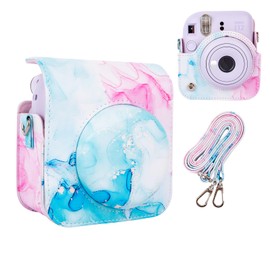 HIYQIN Protective Camera Case Compatible with Fuji Mini 12 Instant Camera, Fantasy Blue, Fashionable, youthful and colourful instant camera bag