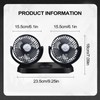 USB Car Fan,Double Head Car USB Fan | Silent Rotating