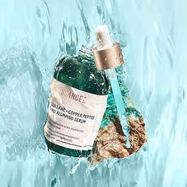 Suero facial Biossance Squalane + Copper Peptide Rapid Plumping Serum para todo tipo de pieles, reafirma y rellena visiblemente la piel, líneas finas y arrugas, péptidos de cobre veganos, ácido