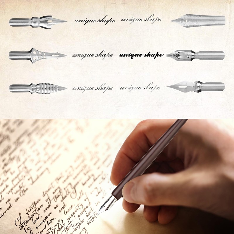 GC QUILL Feather Quill Calligraphy Pen & Wooden Dip Pen