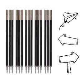 Littleboyn 15 x Erasable Refills, Black, Compatible with Legami, Easy to Erase, Height 13 cm, Pen Tip 0.7 mm