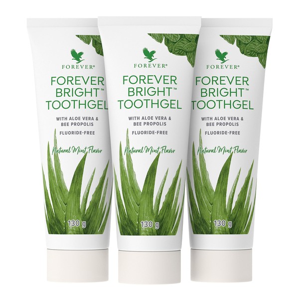 Forever Living Products Forever Bright® Toothpaste (Pack of 3) 130g Refreshing Mint Flavour Gum Strengthening Dermatest Certified Gluten Free