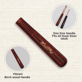 KnitPro Oasis Inter. croch. hook wood handle Rose - 1pc