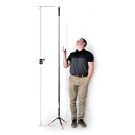 STKR Concepts FLI PRO Telescoping Area Light - 8 Foot extention + Removable Flashlight, Black, (12679)