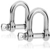 com-four® 2x D-shaped shackles - large shackles snap hooks with
