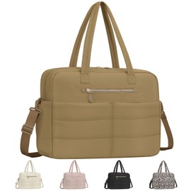 Vankor Travel Duffel Bags, Weekender Bags for Women Men Gym Duffel Bag Personal Item Travel Bag Foldable Tote Carry On Overnight Workout Bag, Brown