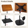 Floor Book Stand with 2 Removable Trays, Adjustable Height Wood
