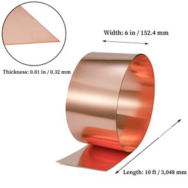 GOORY Copper Flashing 28 Gauge - 6in x 10ft 0.013"(0.32mm) Thickness Roof Flashing Roll - 99.95+% Pure Copper Sheet Metal ASTM B152 - Roofing Repair DIY Project Contractor Jewelry Crafts