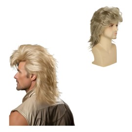 Peluca Larga Cabello Para Hombre 80 Disfraces Party Natural