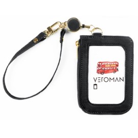 [VEROMAN] Vivid Life Pass Case, Commuter Passcase, Women's, Children, Cute Card Case, Coin Case, Synthetic Leather, Reel with Key Chain (Black), Black