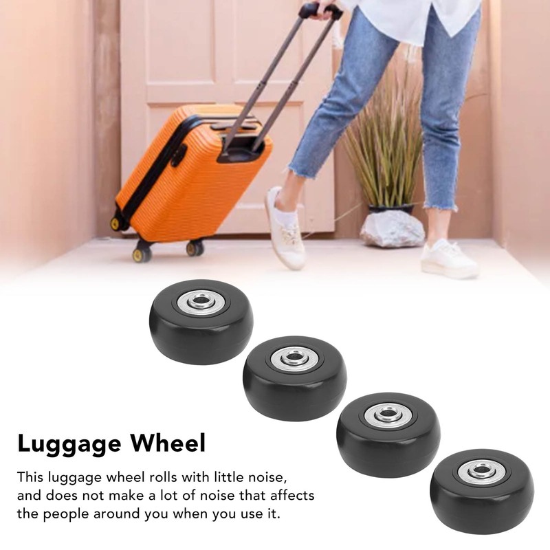 4PCS Suitcase Replacement Wheel PVC and Aluminum Alloy Silent Travel