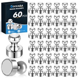 60Pack Strong Magnets for Whiteboard,Silver Refrigerator Magnet, Fridge Magnets Adult, Small Push Pin Magnet,Map Magnets for Whiteboard, Office, Classroom