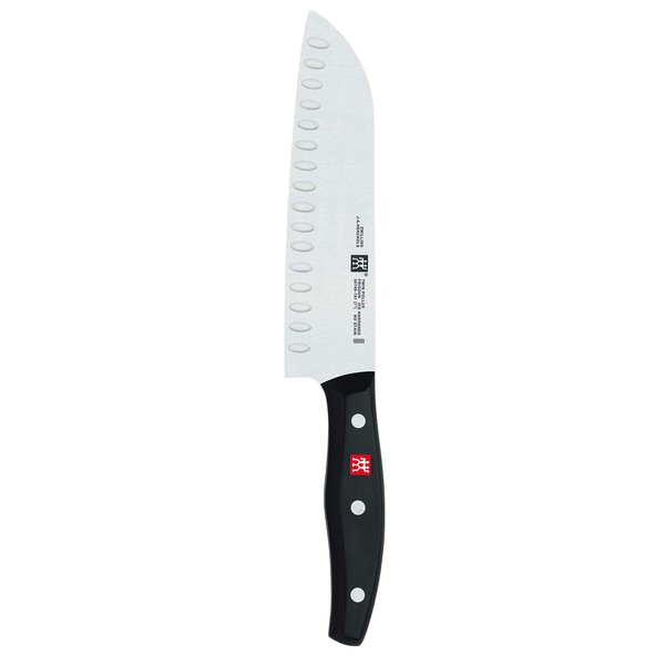 ZWILLING Twin Signature Asian Profesional Chef Knife, Ultra Sharp Santoku Knife 7 Inch Blade,Stainless Steel, Black