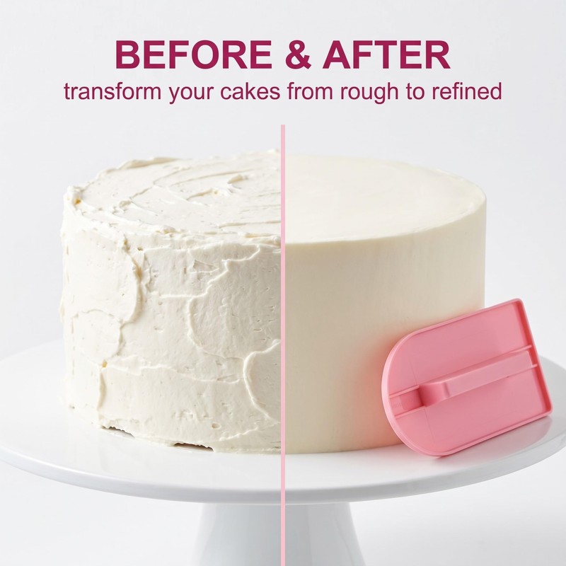 RAVNIX Lisciatore Smoother per Torte 2 Pezzi Rosa e Blu,