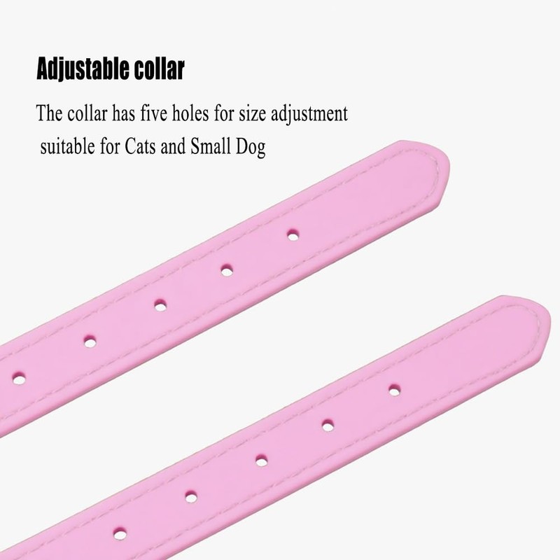 MSLSOZ Sparkling Crystal Small Dog Collar Pink Puppy Collar Cute