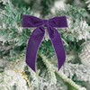 LiBongTa 3.5" Purple Pre Tied Bows Velvet Ribbon Bows, Gift