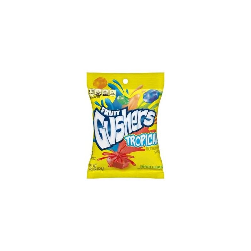 Betty Crocker Gushers Fruit Flavored Snacks, Tropical, Gluten Free, 4.25