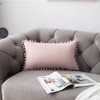 DEZENE 12x20 Throw Pillow Covers Pink: 2 Pack Cozy Soft