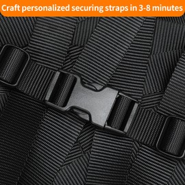 BEYOURD Buckles and Straps Set 1": 6 Yards of Thick Nylon Webbing, 6-Pack Heavy Duty Adjustable Quick Side Release Plastic Buckles, 12 Tri-Glide Slide Clips, Black (1-Inch Combo Set)