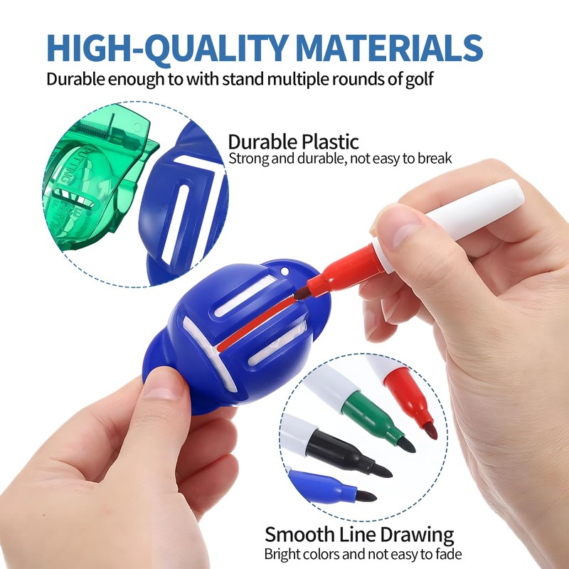 Amzlysdok 8 Pack Golf Ball Line Marker Tool,Golf Ball Stencil
