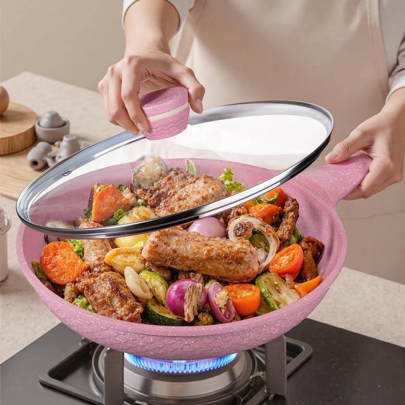 6-Piece Nonstick Frying Pan Set with Lids(8,10,11 Inch) Omelette &