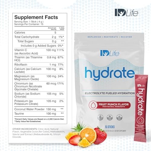 IDLife Bebida Hidratante En Polvo Fruit Punch Hidratación Instantánea Con Electrolitos, Vitaminas, Mct Y Minerales para Nutrientes Vitales - 15