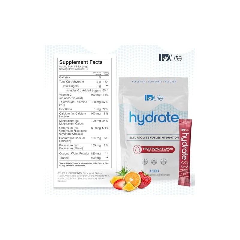 IDLife Bebida Hidratante En Polvo Fruit Punch Hidratación Instantánea Con