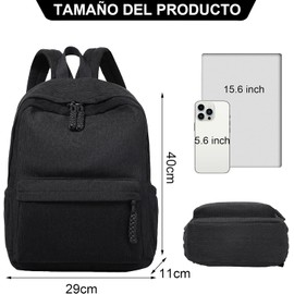 Mochila estudiantil,mochila impermeable,mochila unisex,mochila de viaje casual,mochila portátil,adecuada para la escuela,viajes, mochila multifuncional (negra)
