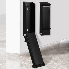 2 Pcs Door Stopper, No Drilling Door Stoppers, Kick Down Door Stop for Bottom of Door, Door Holder to Keep Door Open, Under Door Noise Stopper (Black)