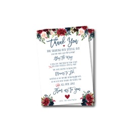50 Navy Burgundy Wedding Thank You Place Setting Cards, Great For Adding to Your Table Centerpieces and Wedding Decorations for Receptions, Pack of 50 Cards