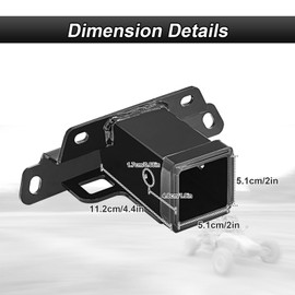 ROMELACK 2" Rear Trailer Receiver Hitch Heavy Duty Steel Compatible with Kawasaki Teryx KRX 1000 4 2020-2025(No Drilling)